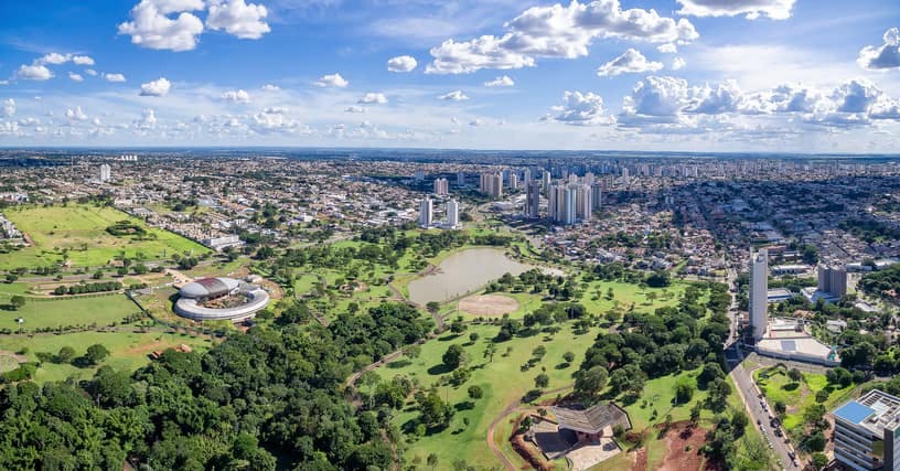 Fotografia áerea de Campo Grande, no Mato Grosso do Sul.