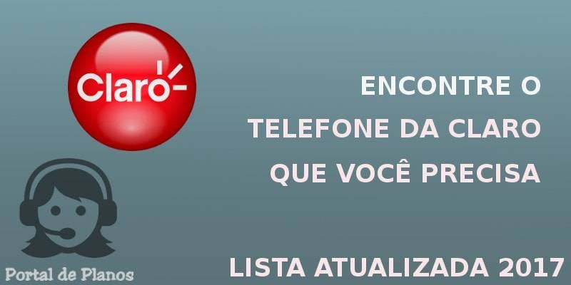 Banner com logo da Claro e ícone de uma moça atendente. Do lado esquerdo está presente a frase "Encontre o telefone da Claro que você precisa".