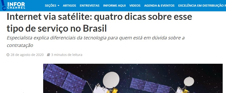 Captura de tela da matéria do Inforchannel que cita o Portal de Planos