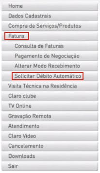 Claro tv fatura em atraso