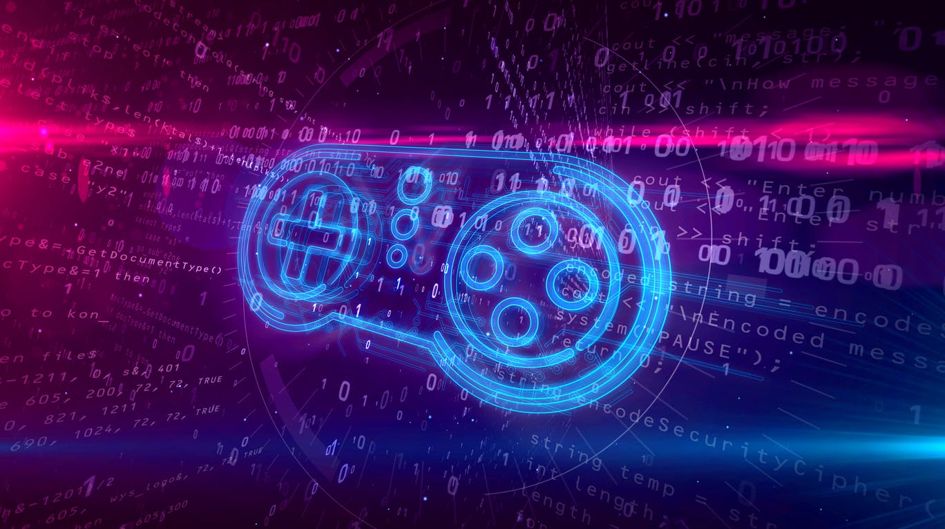 Desenho digital de uma manete de videogame