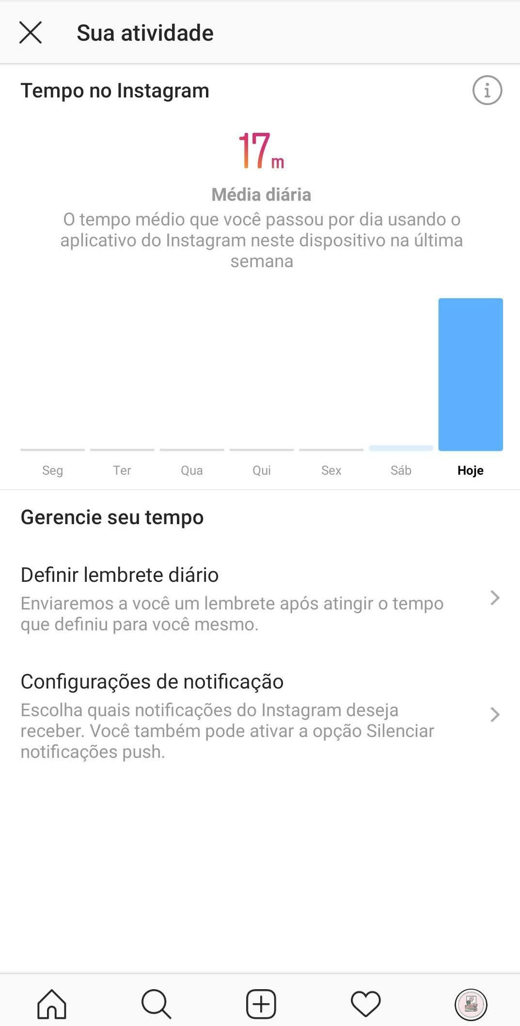 Tempo utilizando a rede social Instagram