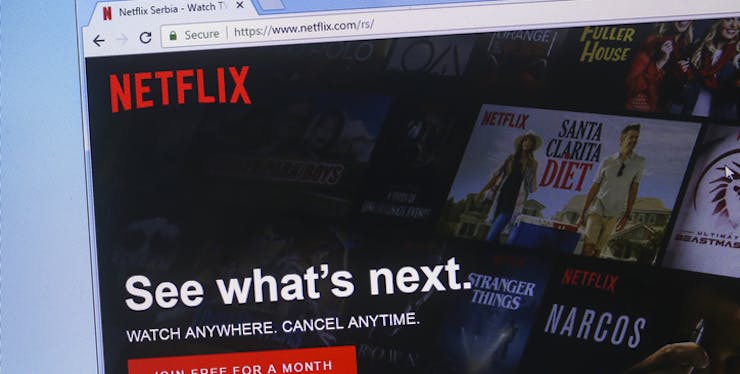 Tela da Netflix em navegador de internet