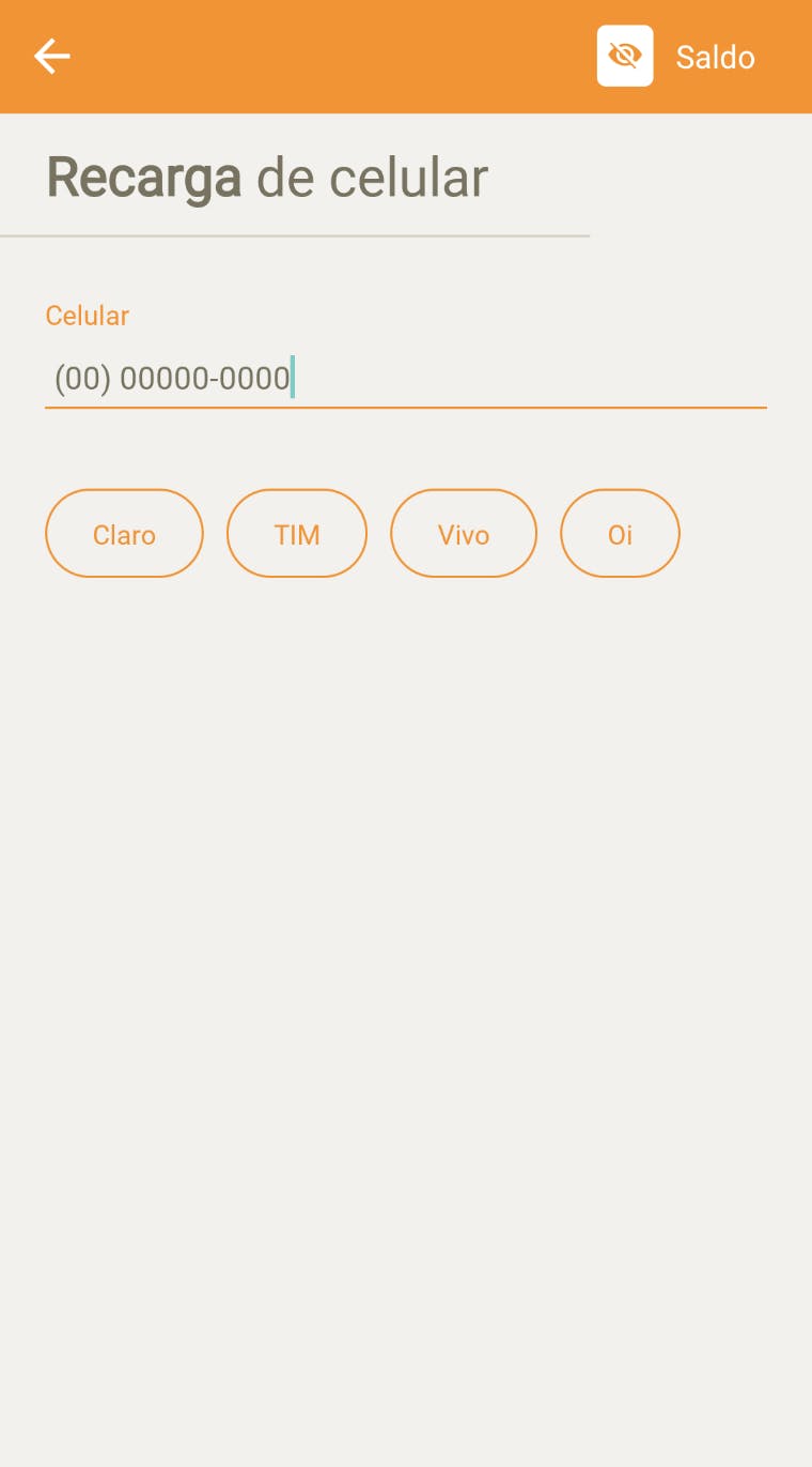 Dotz Recarga para Celular - Tela do serviço
