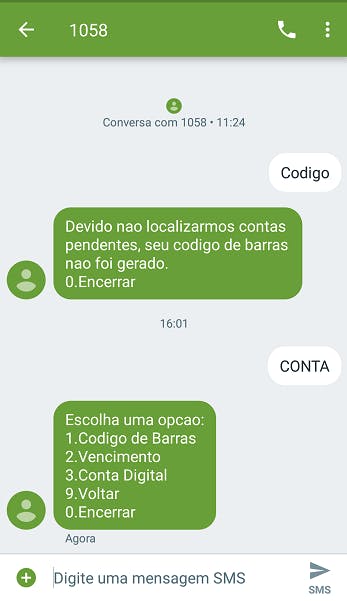 Vivo 2ª Via Código de barras Vivo Controle Via SMS