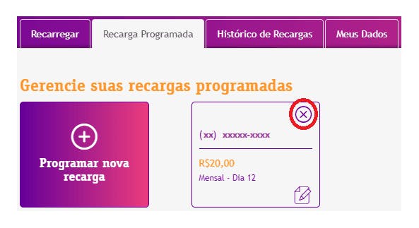 Como cancelar Recarga Programada - Meu Vivo