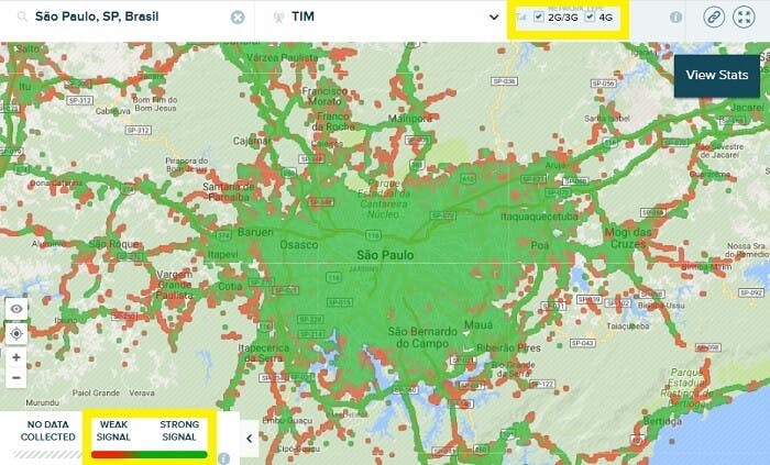 mapa sao paulo qualidade do sinal