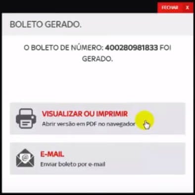 SKY 2ª via - Boleto gerado