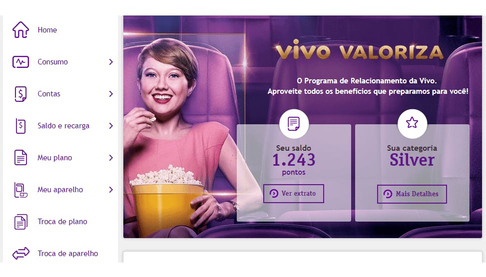 Tela de acesso Vivo valoriza