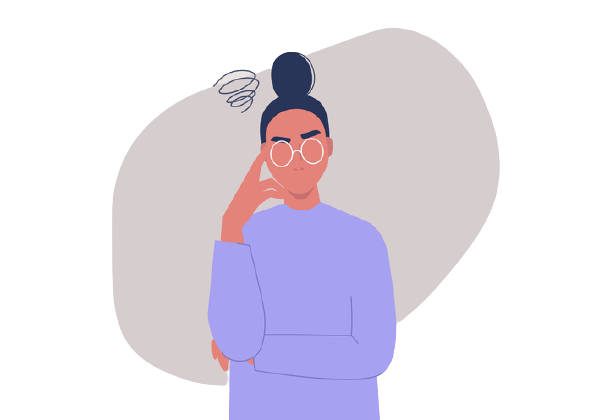 Ilustração de pessoa com dúvida