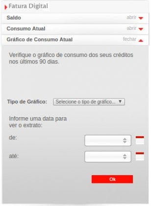 Extrato de consumo Claro - gráfico