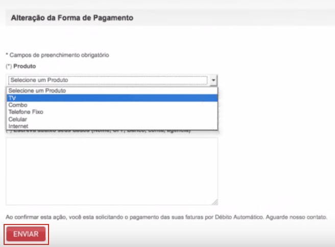 minha claro tv alteração