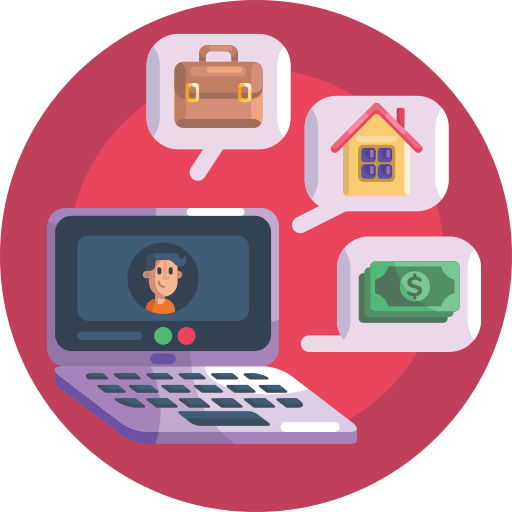 ícone computador com informações Vivo