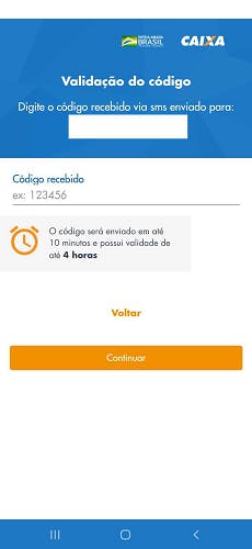 Preencha o código de verificação