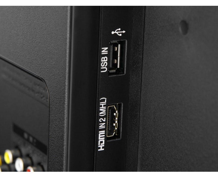 Entrada HDMI e USB na televisão