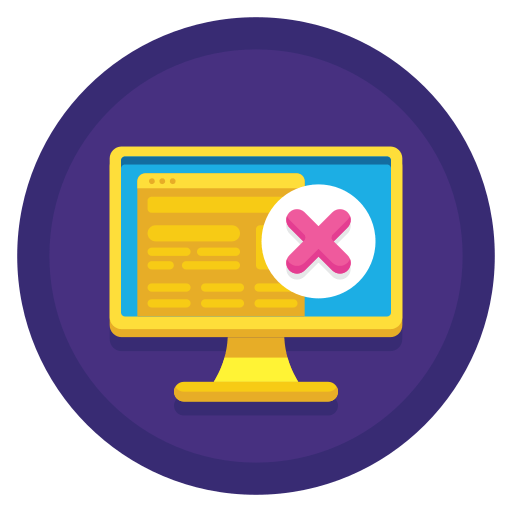 Ilustração de um computador com erro