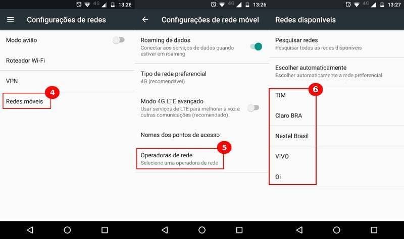 Imagem 3 tela smartphone demonstrando como resolver o erro Não Registrado na Rede