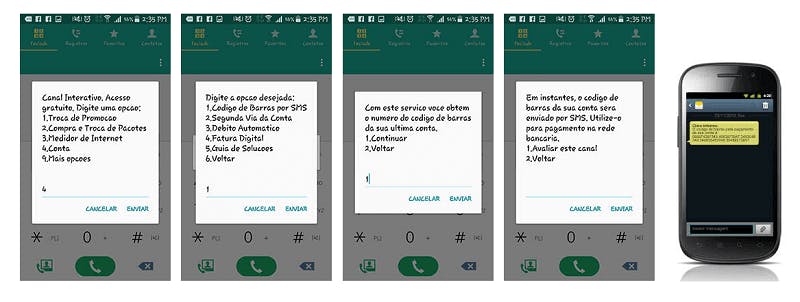 código de barras via SMS