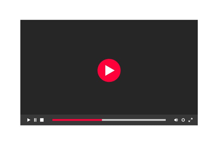 Ilustração tela de vídeo parada