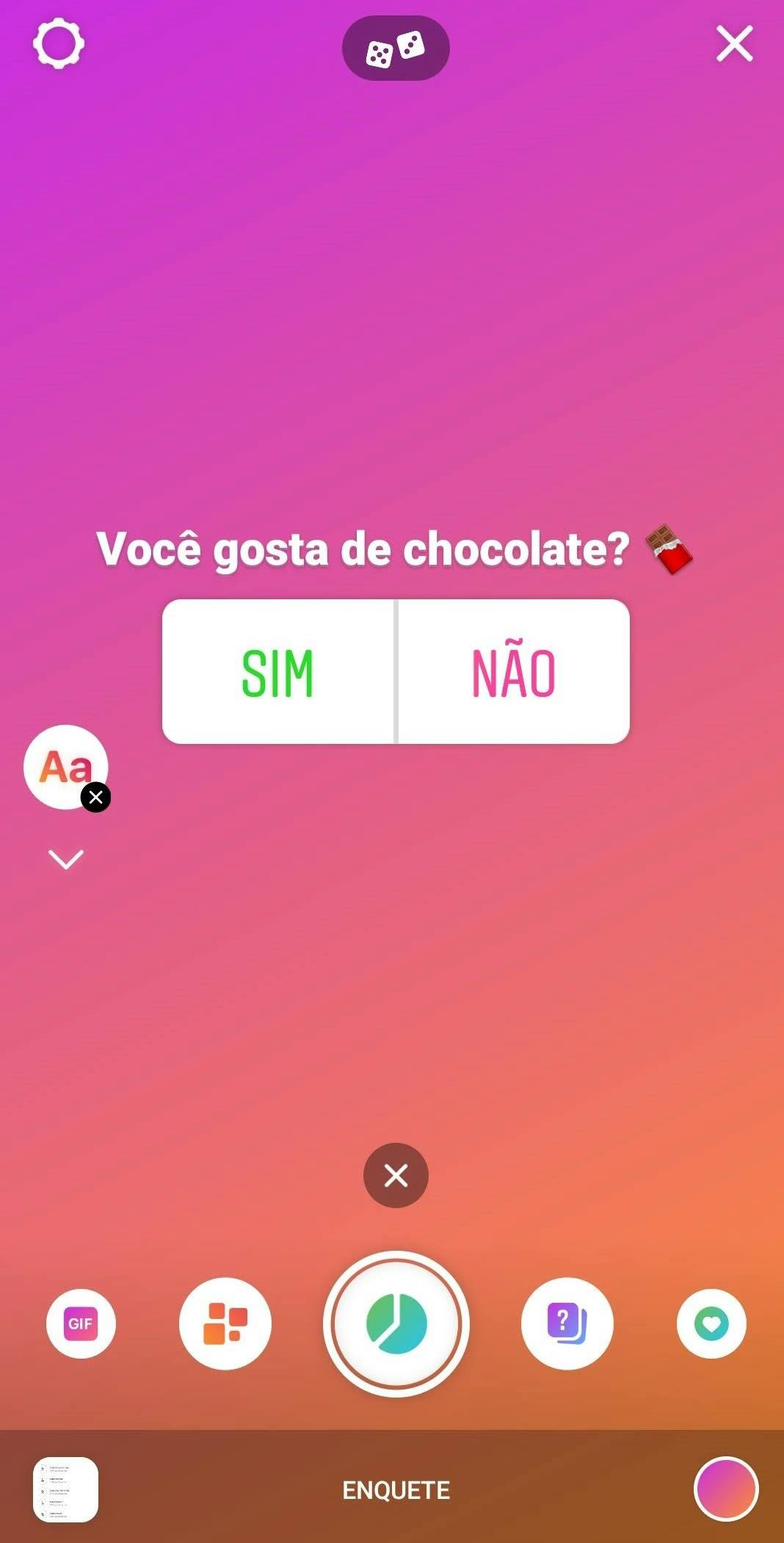 Stories de enquete no Instagram