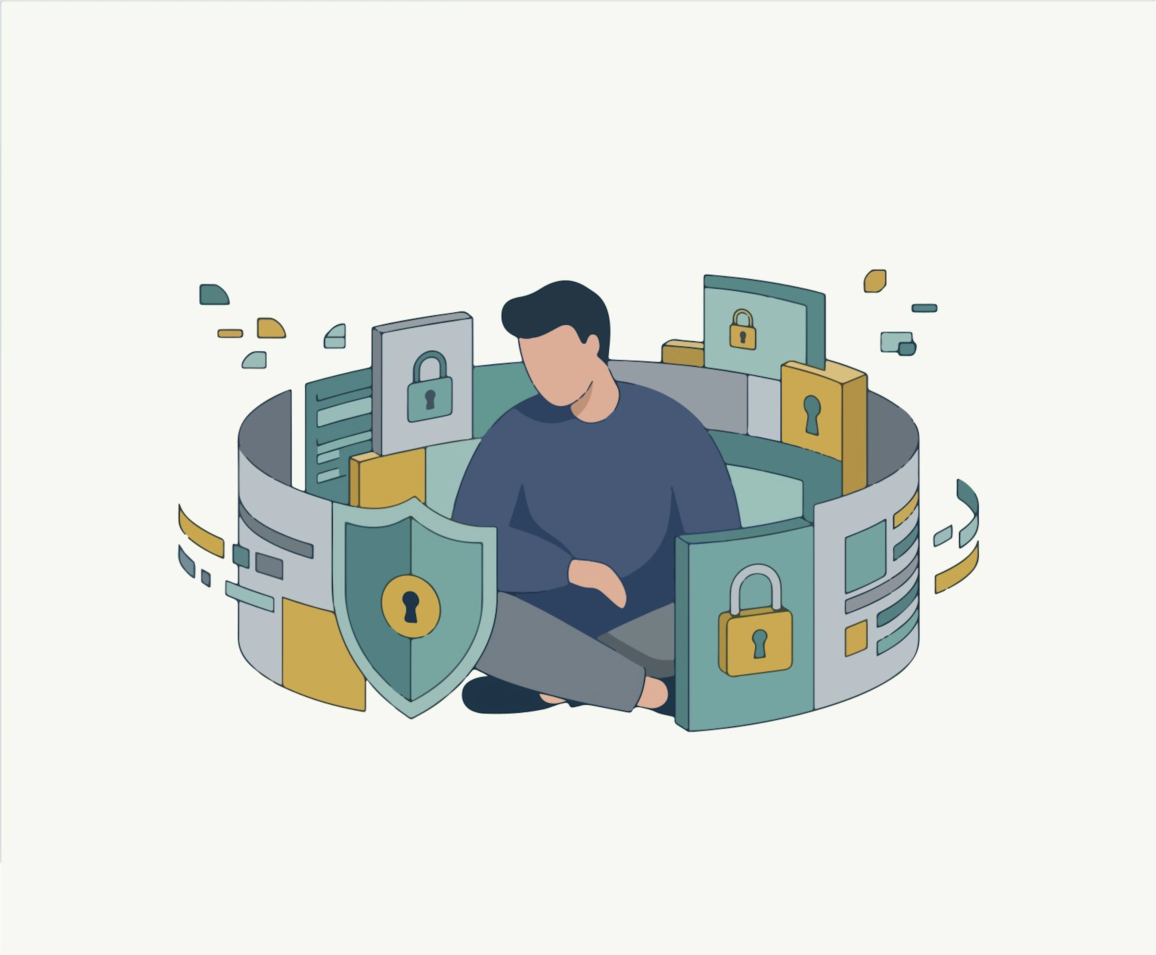 Data protected by encryption and security locks