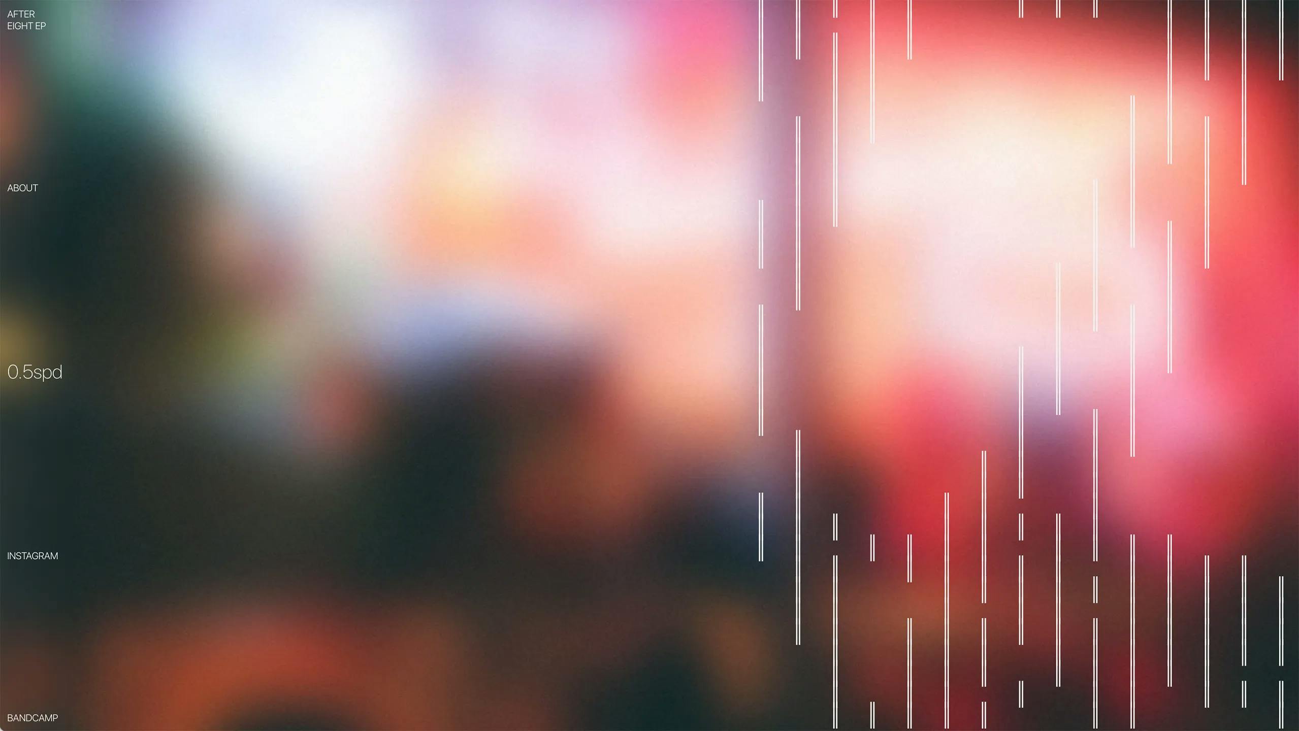 A landing page with a gradient background and a generative visual on top
