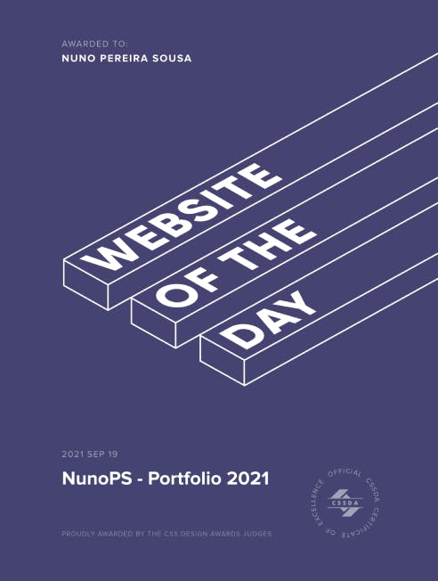 Nuno PS Portfolio 21' - Website of the Day