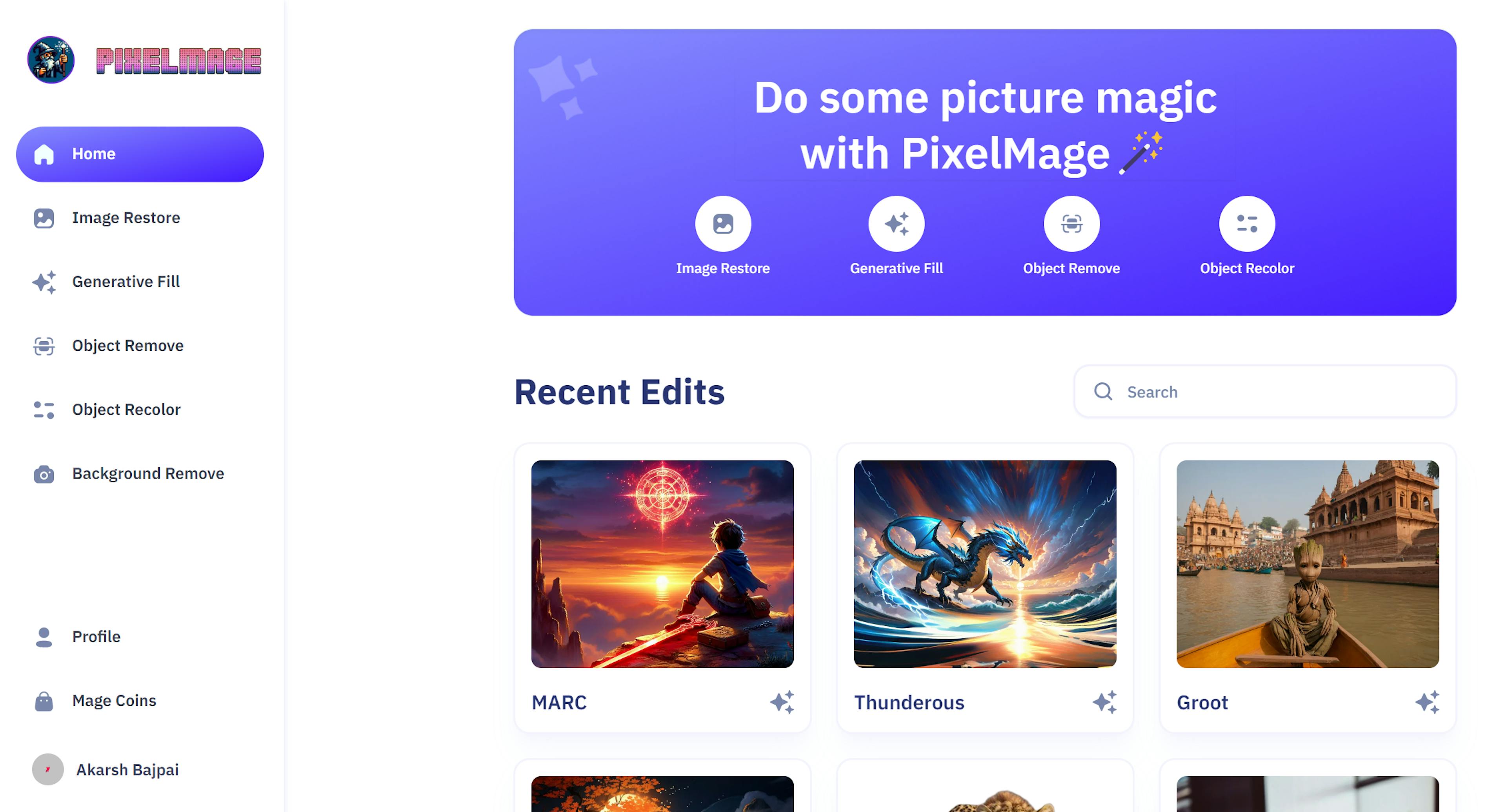 PixelMage home page