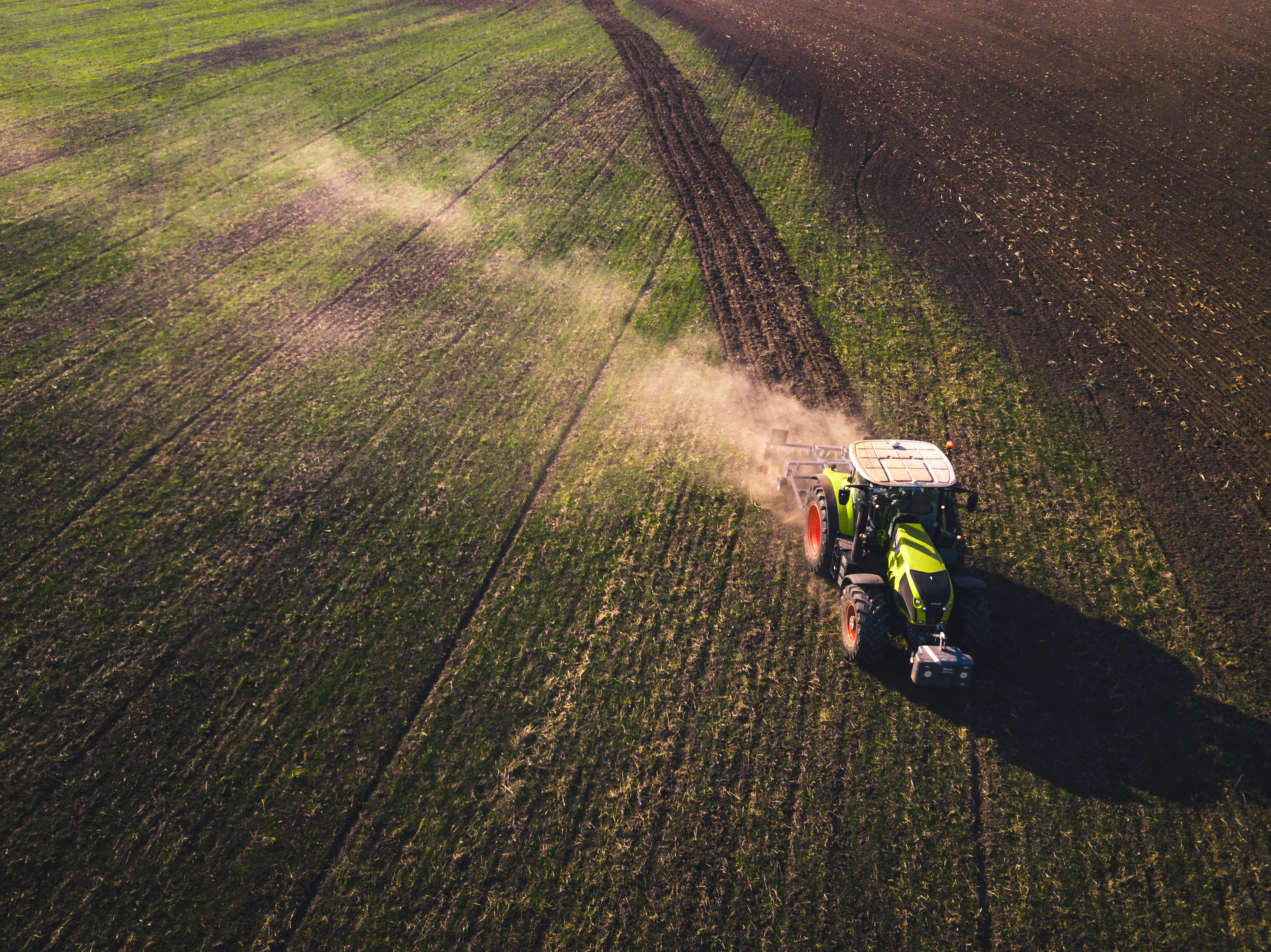 Tracteur dans un champ