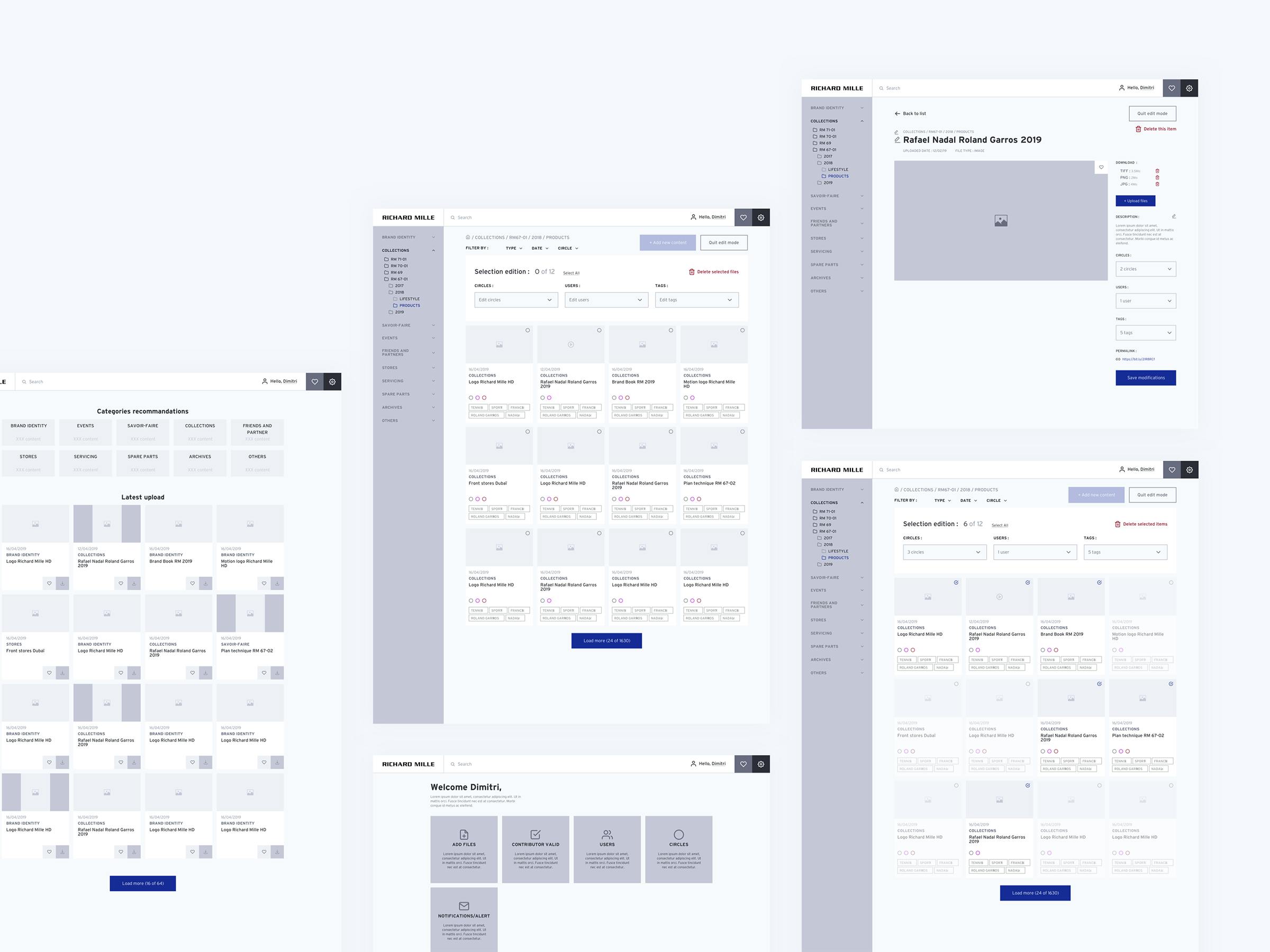 Richard Mille - DAM Wireframes Desktop