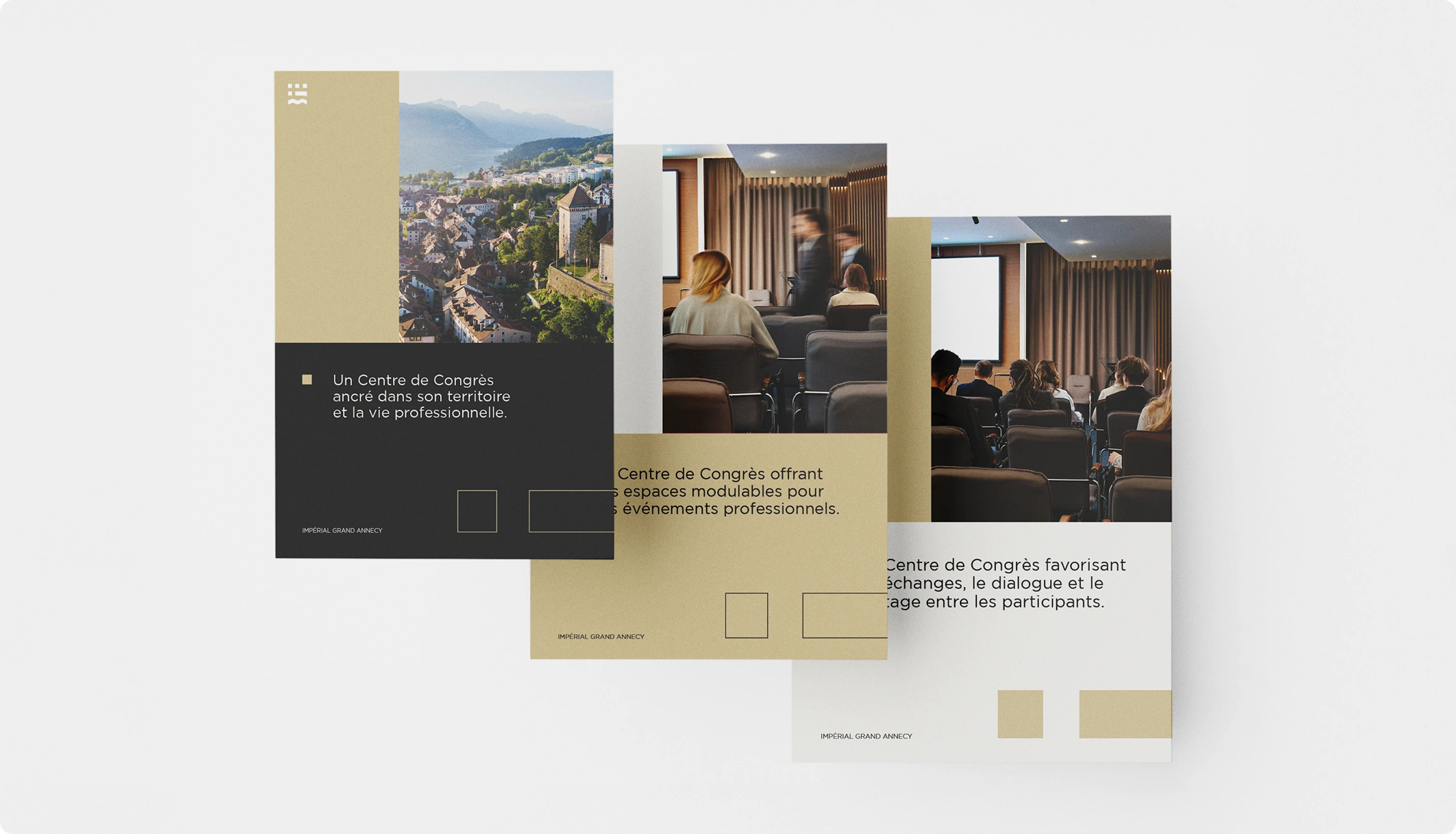Déclinaisons du logo du Centre de Congrès sur différentes cartes