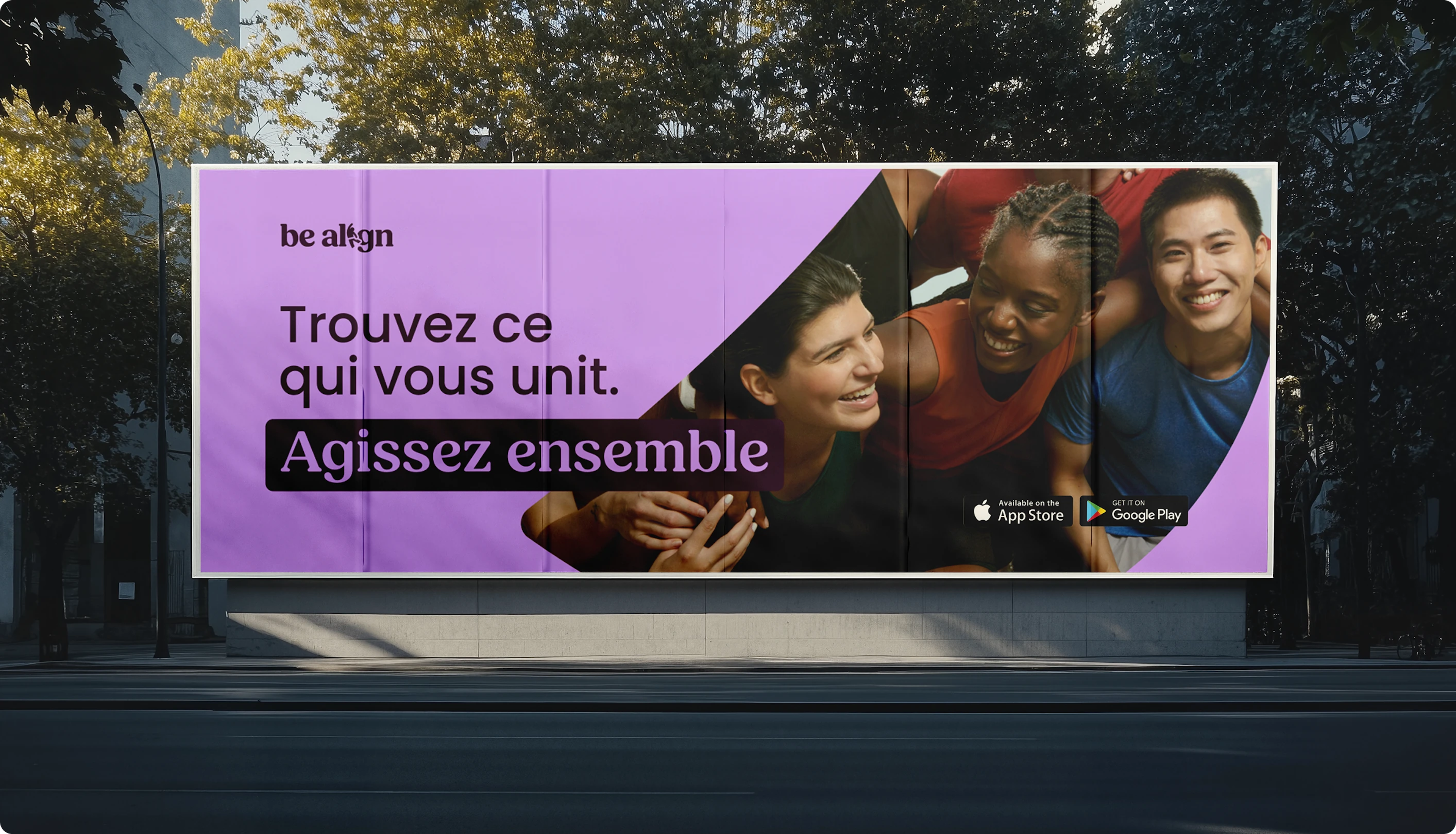 Panneau publicitaire de Be Align