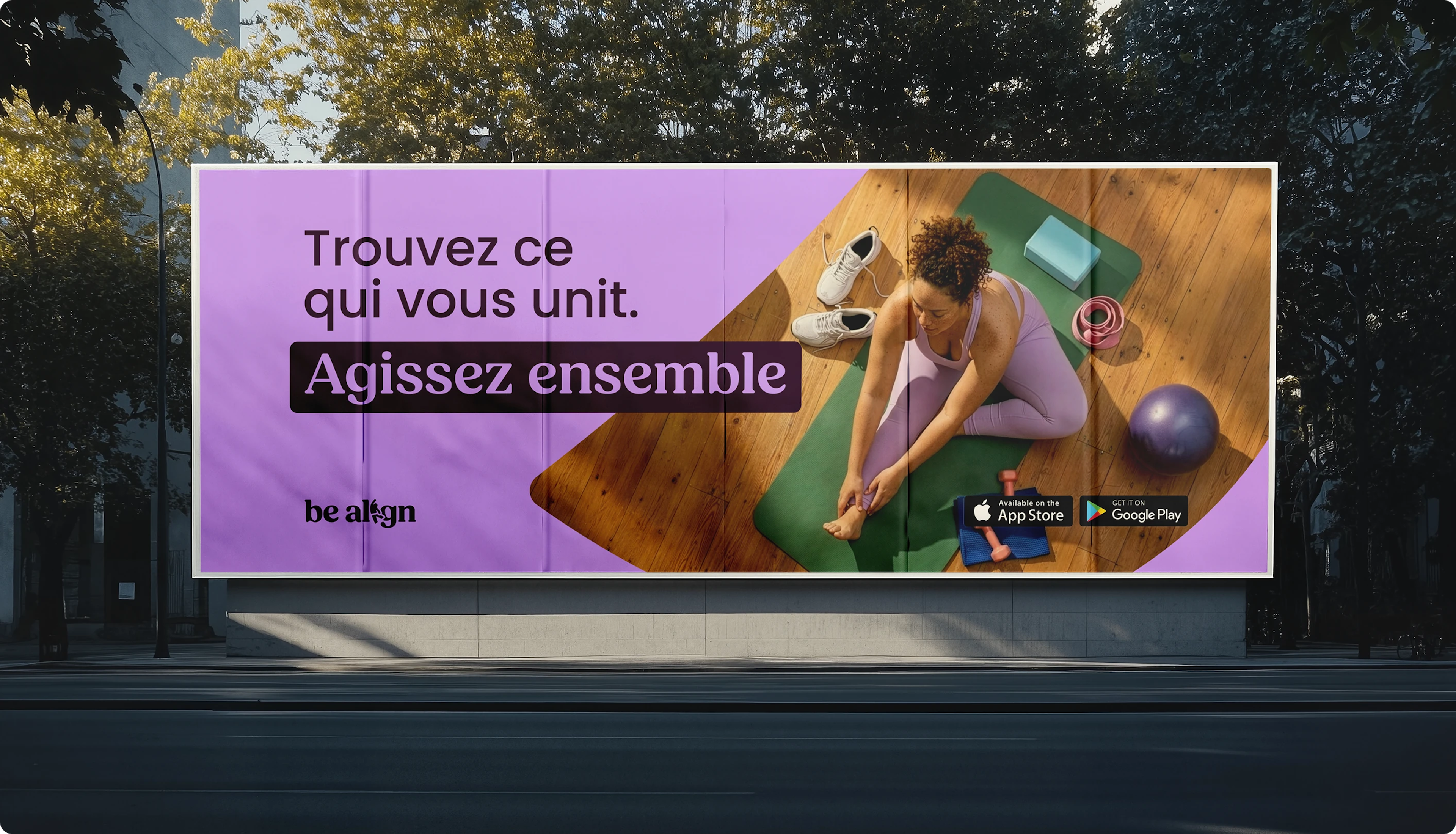 Panneau publicitaire de Be Align