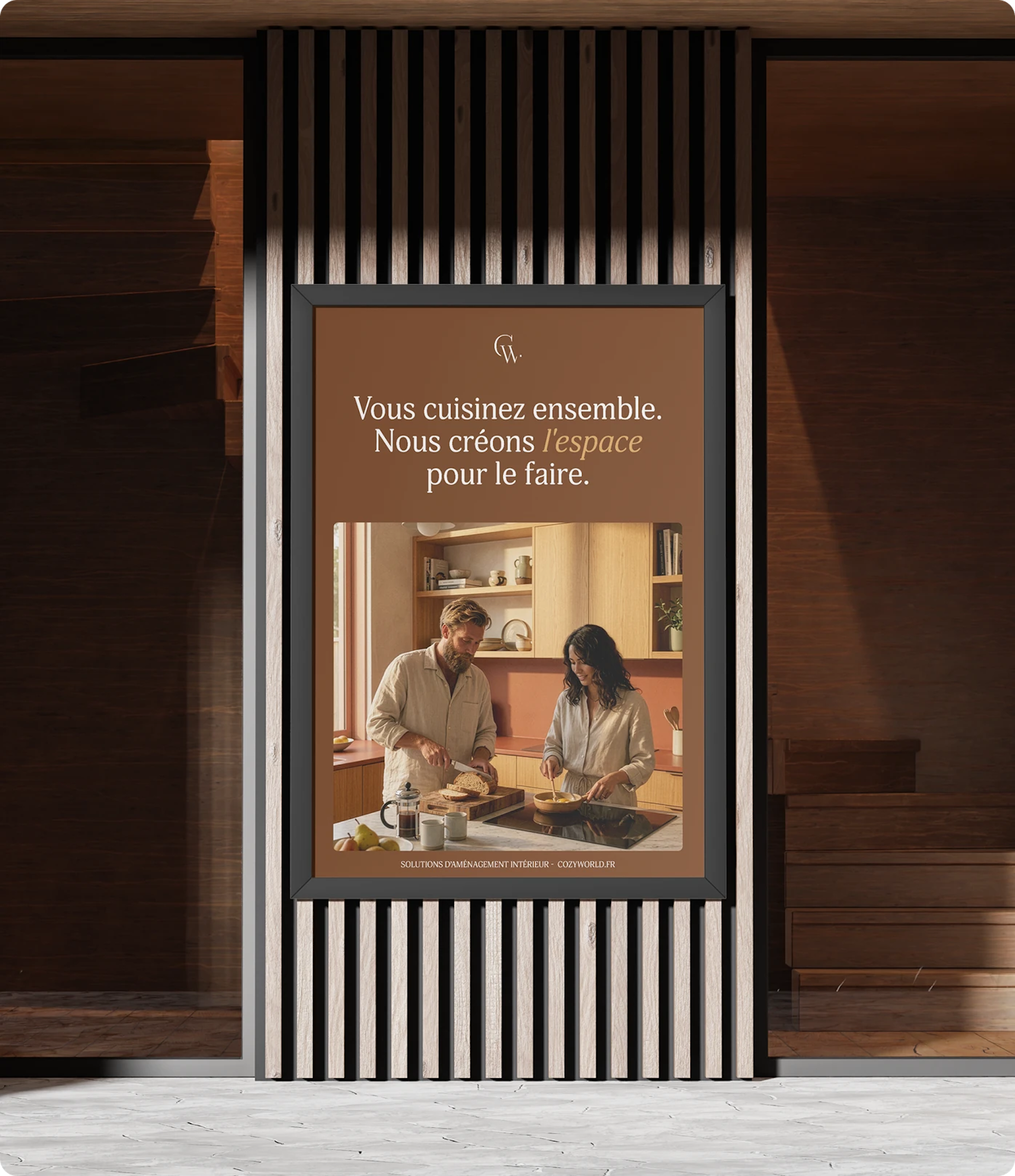 Visuel d'affichage d'une campagne de Cozy World.