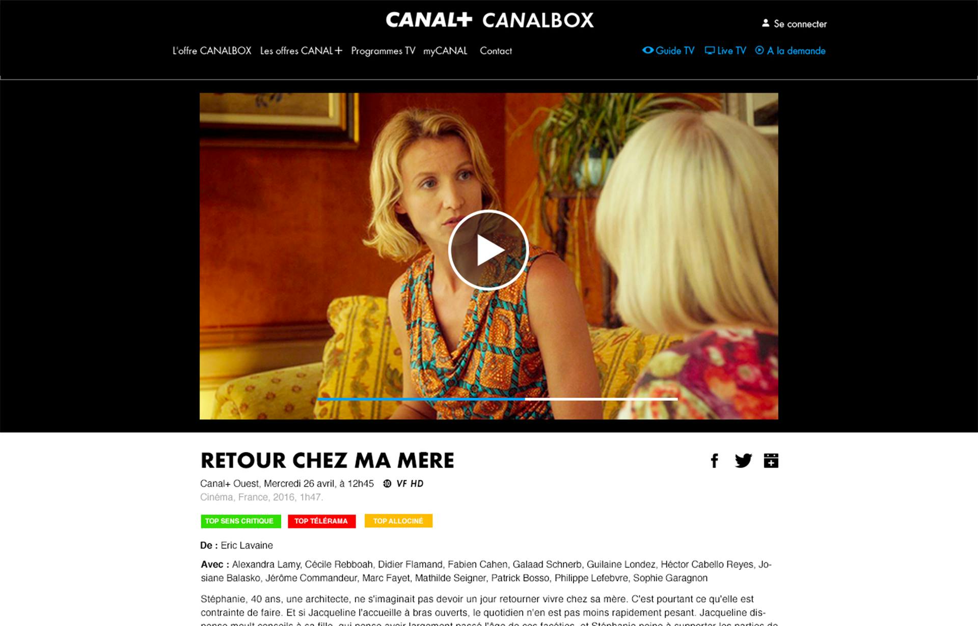 Canal Plus desktop mock up