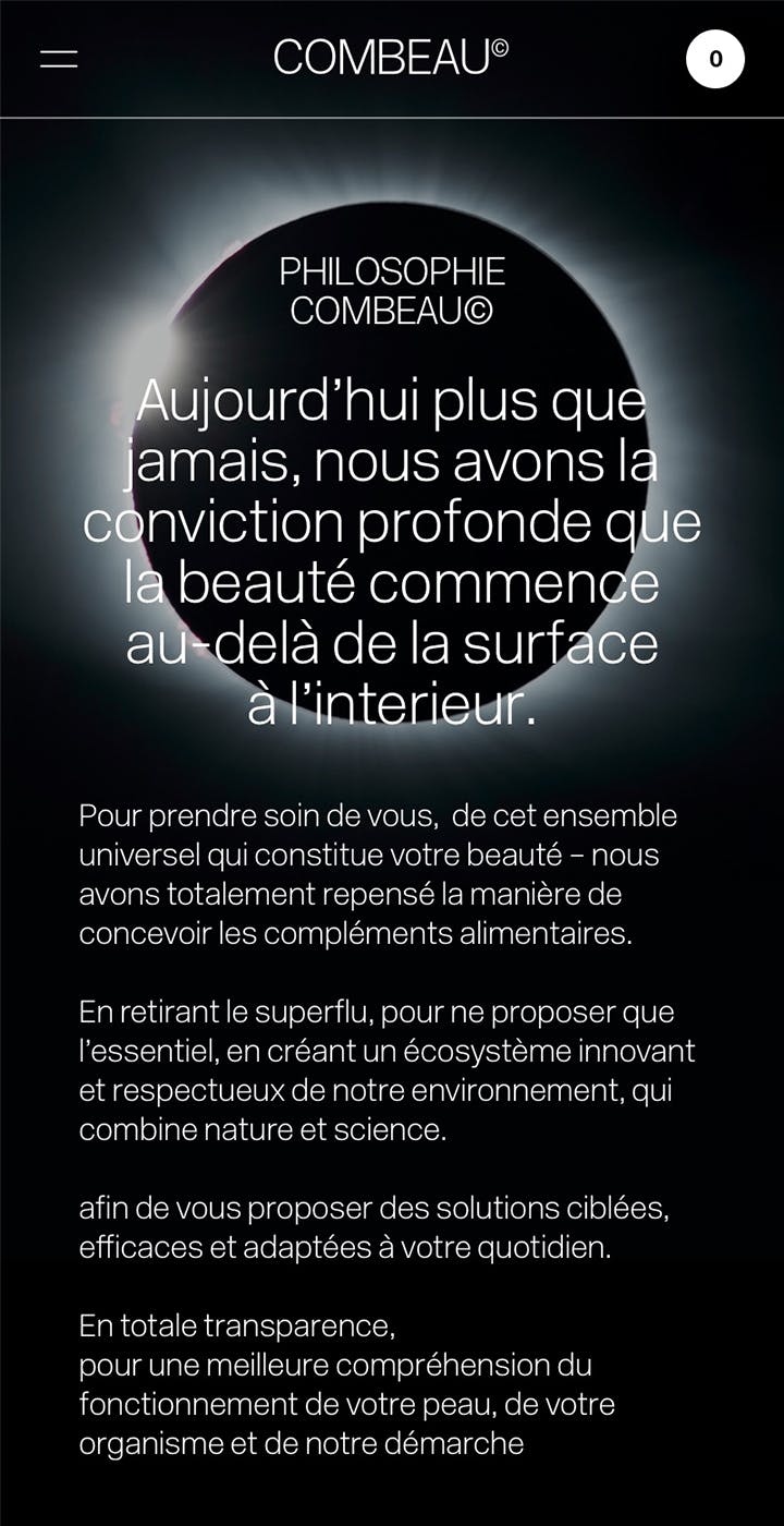 Combeau mobile mock up