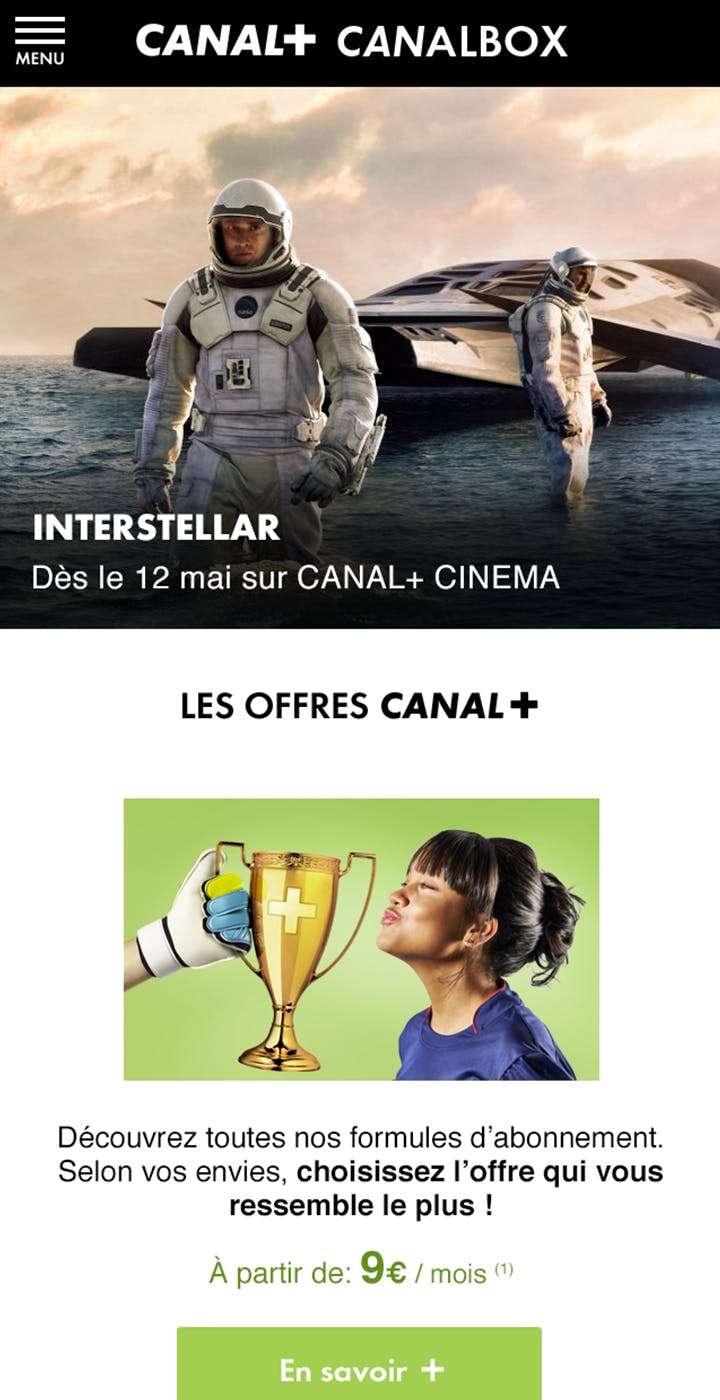 Canal Plus mobile mock up