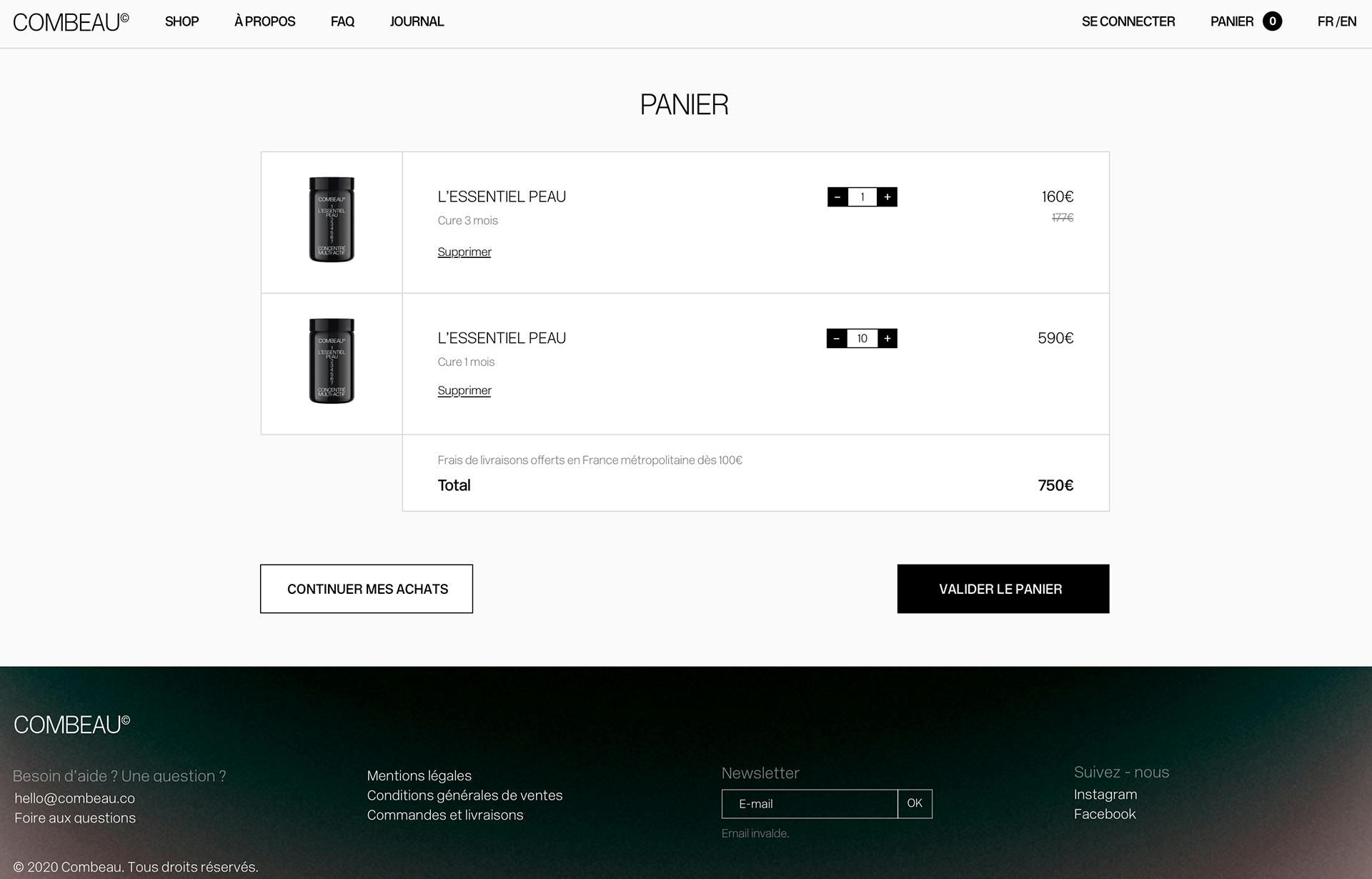 Combeau desktop mock up