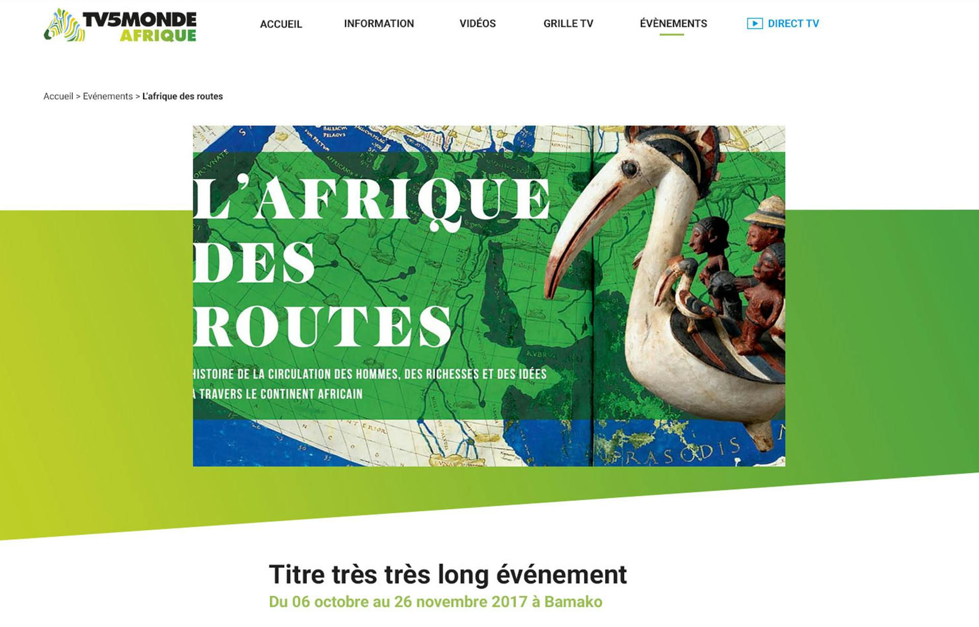 TV5 Monde Afrique desktop mock up