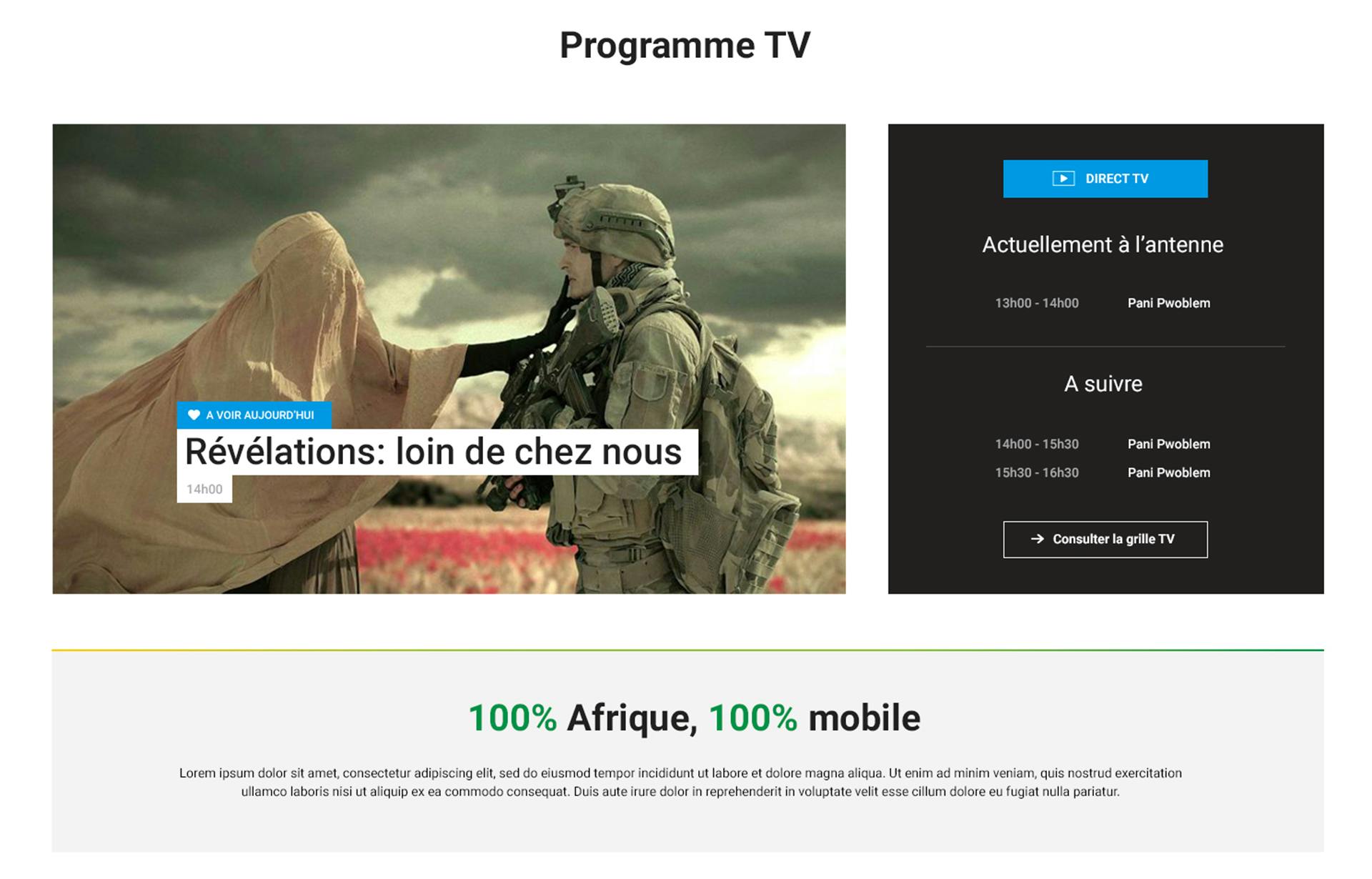 TV5 Monde Afrique desktop mock up
