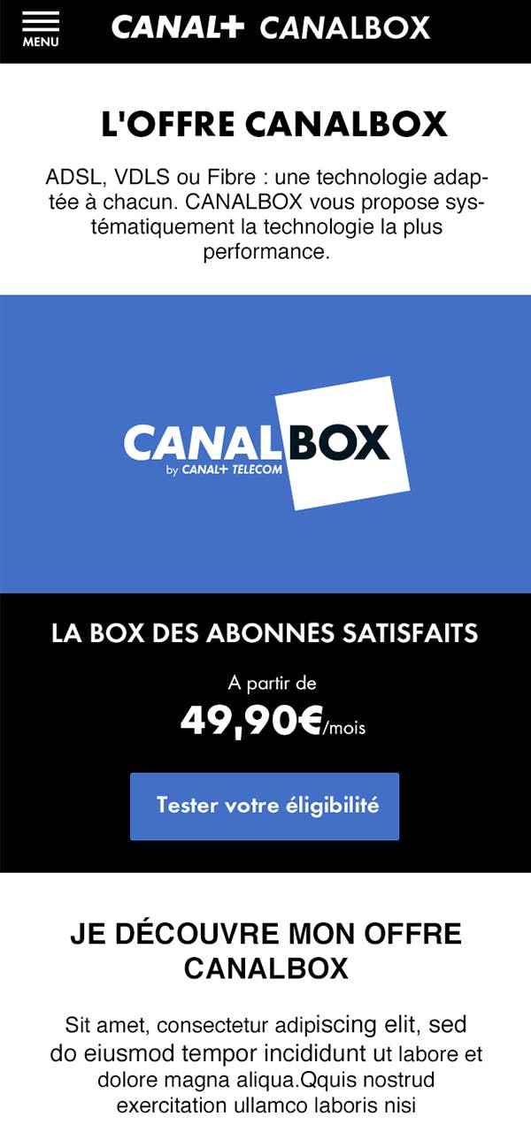 Canal Plus mobile mock up