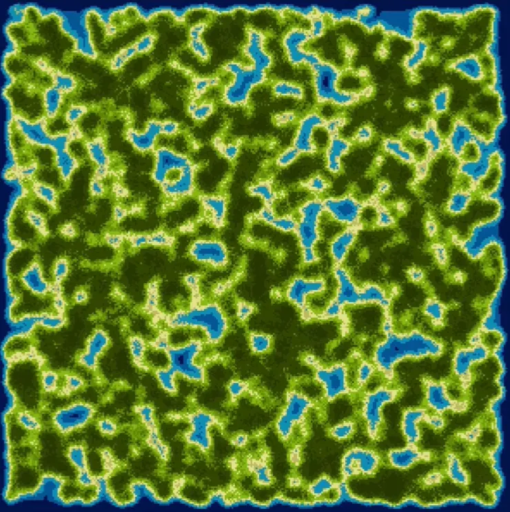 Big continent green 2D map