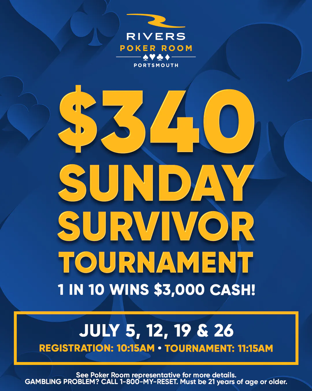 $340 Sunday Survivor No Limit Hold'em