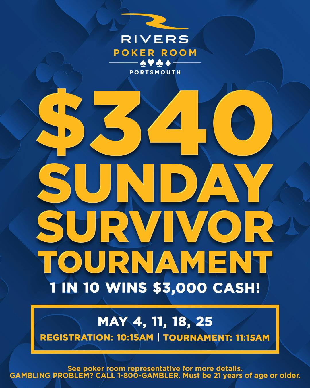 $340 Sunday Survivor No Limit Hold'em
