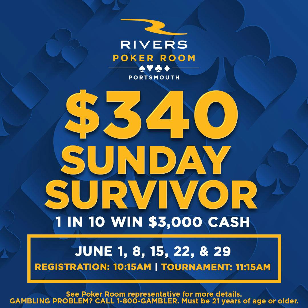 $340 Sunday Survivor No Limit Hold'em