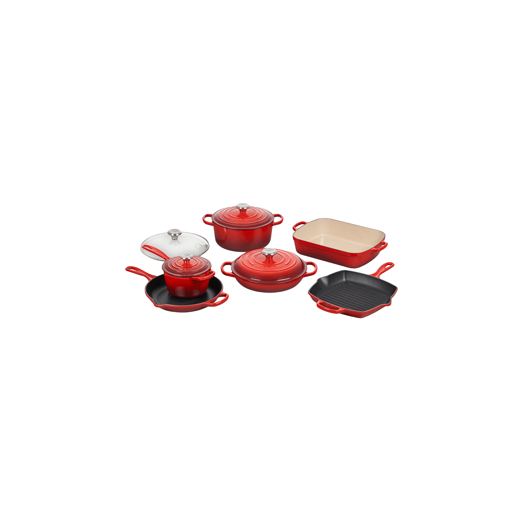 <h6>LE CREUSET – 10PC SIGNATURE CAST - IRON COOKWARE SET</h6>