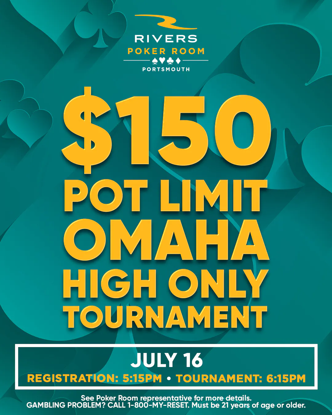 $150 Pot Limit Omaha