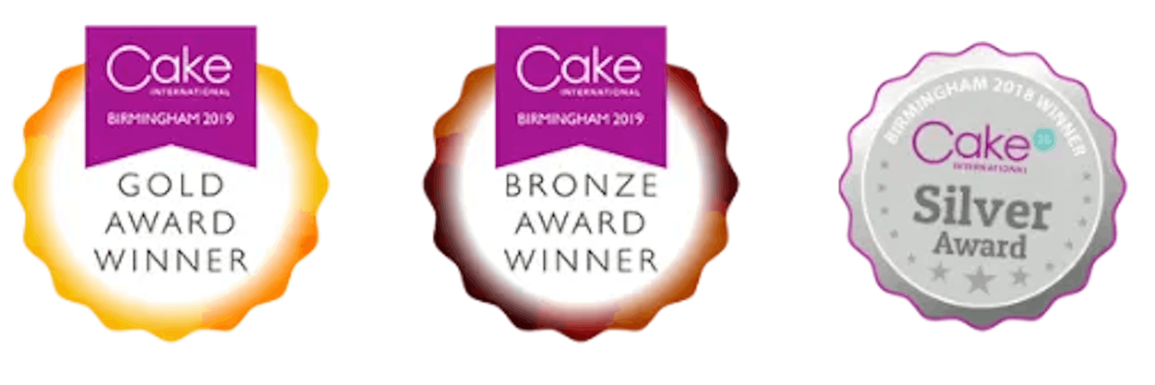 Cake International Gold, Bronze and Silver Award Winner Badge