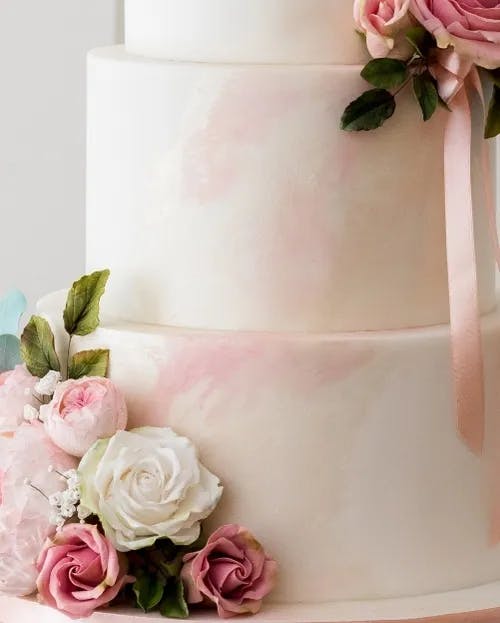 Wedding Cake with Flowers
