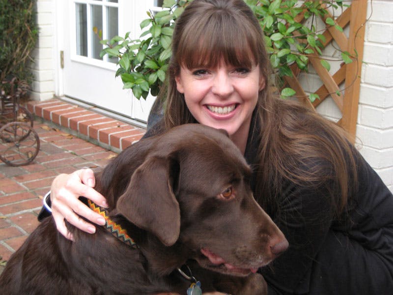 Victoria Stilwell with her dog, Sadie